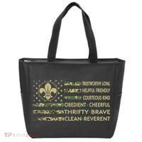 Scout Leader Funny Scout Camping Camo US America Flag Retro Tote Bag thumb 0