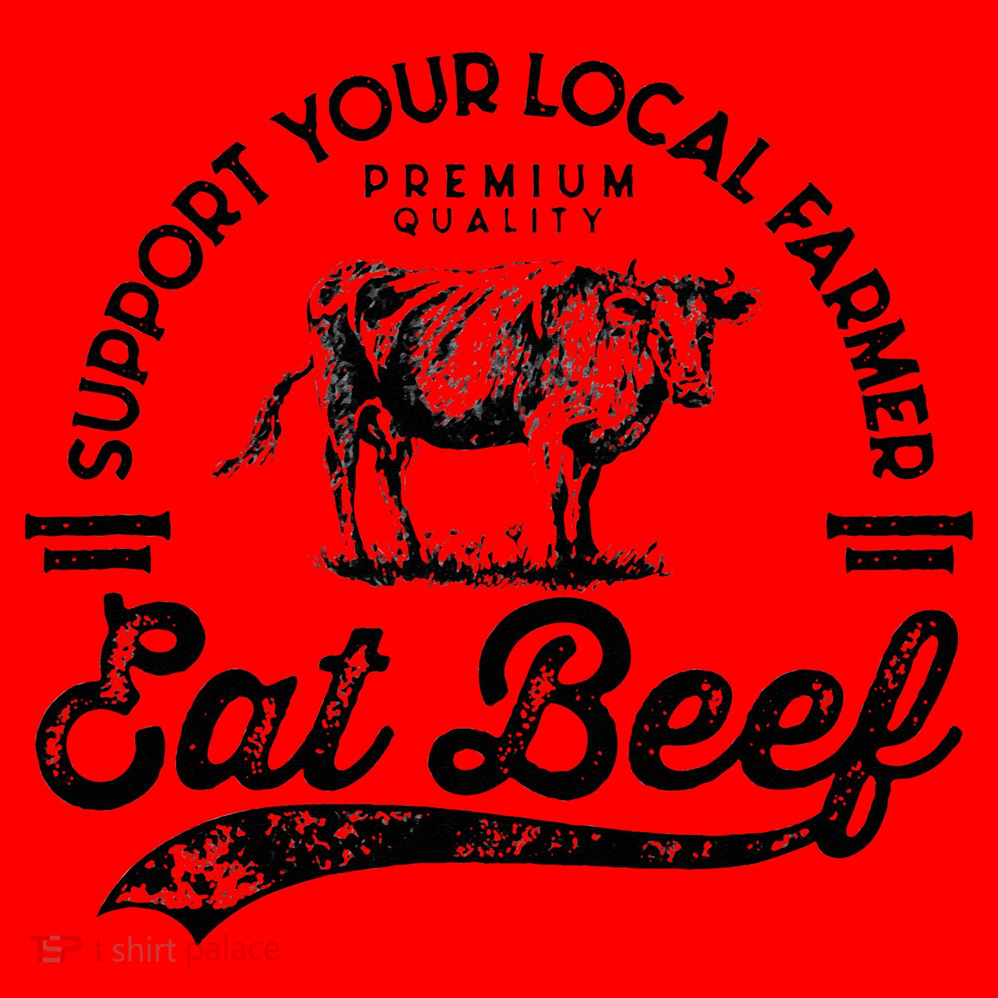 Support Local Farmers Farming Farmer Market Buy Eat Beef Santa Hat
