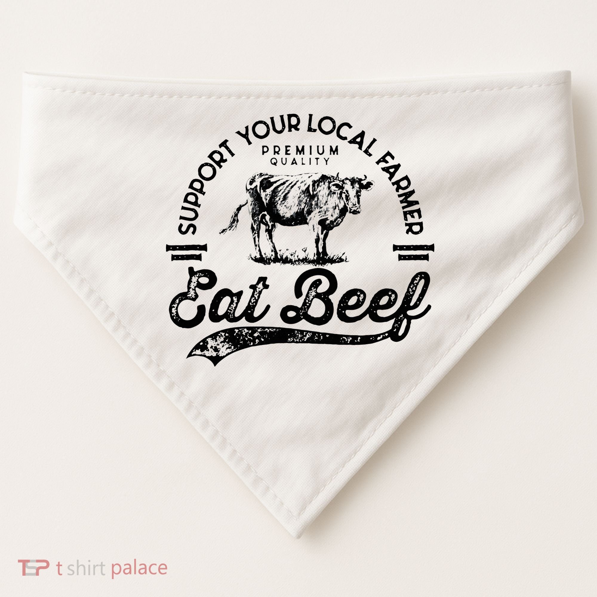 Support Local Farmers Farming Farmer Market Buy Eat Beef USA-Made Doggie Bandana