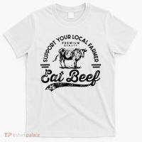 Support Local Farmers Farming Farmer Market Buy Eat Beef T-Shirt thumb 0