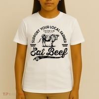 Support Local Farmers Farming Farmer Market Buy Eat Beef T-Shirt thumb 4