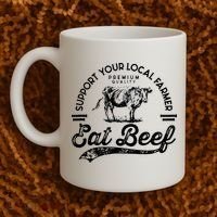 Support Local Farmers Farming Farmer Market Buy Eat Beef Coffee Mug thumb 2