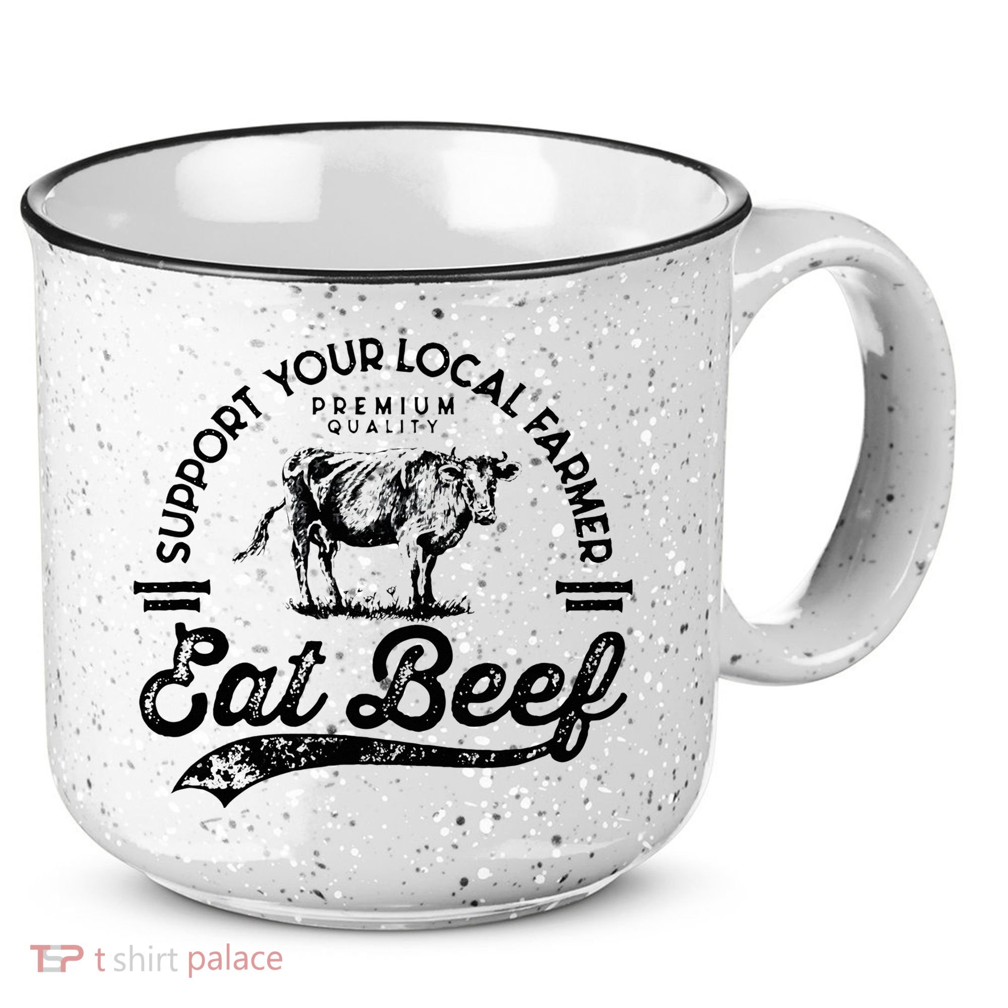 Support Local Farmers Farming Farmer Market Buy Eat Beef 15oz Campfire Ceramic Mug