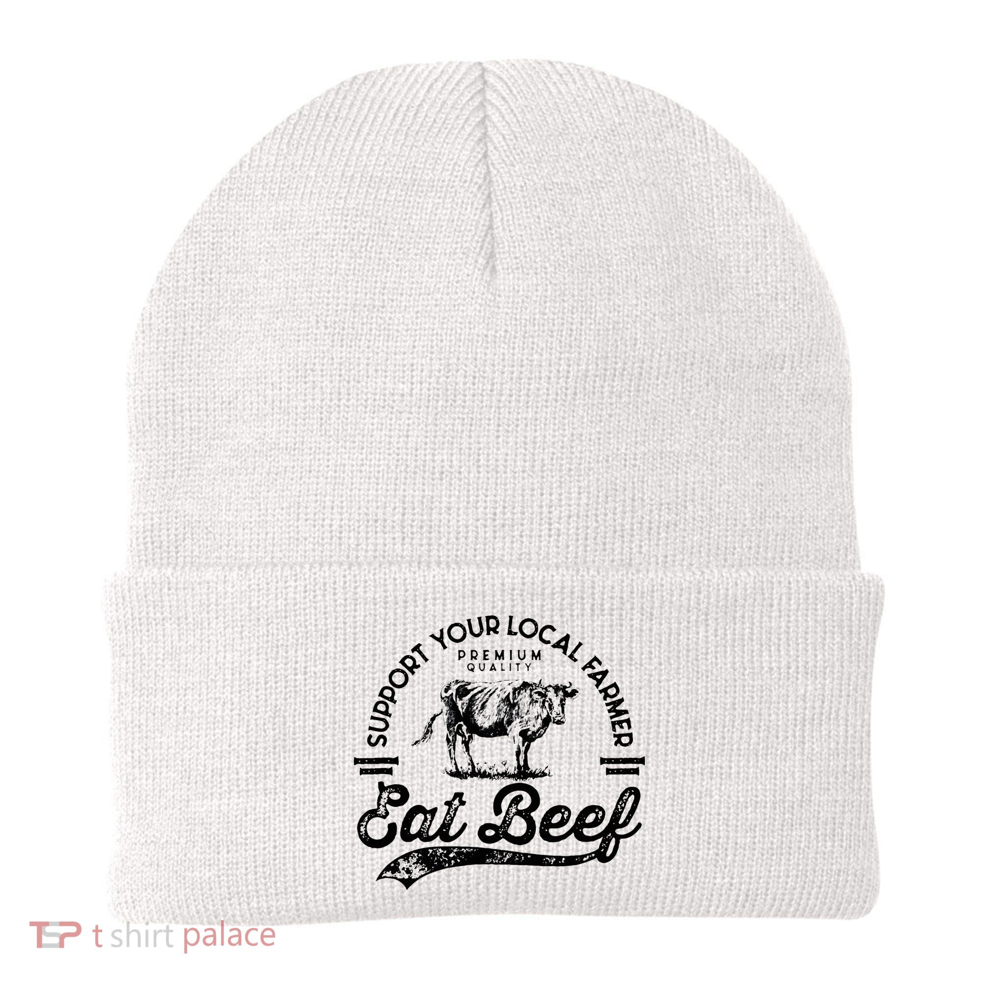 Support Local Farmers Farming Farmer Market Buy Eat Beef Beanie