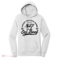 Support Local Farmers Farming Farmer Market Buy Eat Beef Women's Hoodie thumb 0