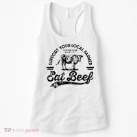 Support Local Farmers Farming Farmer Market Buy Eat Beef Women's Tank Top thumb 0