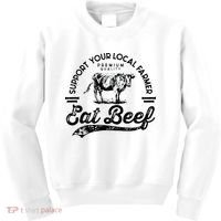 Support Local Farmers Farming Farmer Market Buy Eat Beef Kids Sweatshirt thumb 0