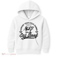 Support Local Farmers Farming Farmer Market Buy Eat Beef Kids Hoodie thumb 0