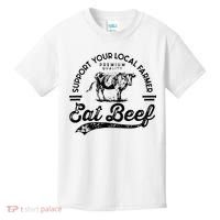 Support Local Farmers Farming Farmer Market Buy Eat Beef Kids T-Shirt thumb 0