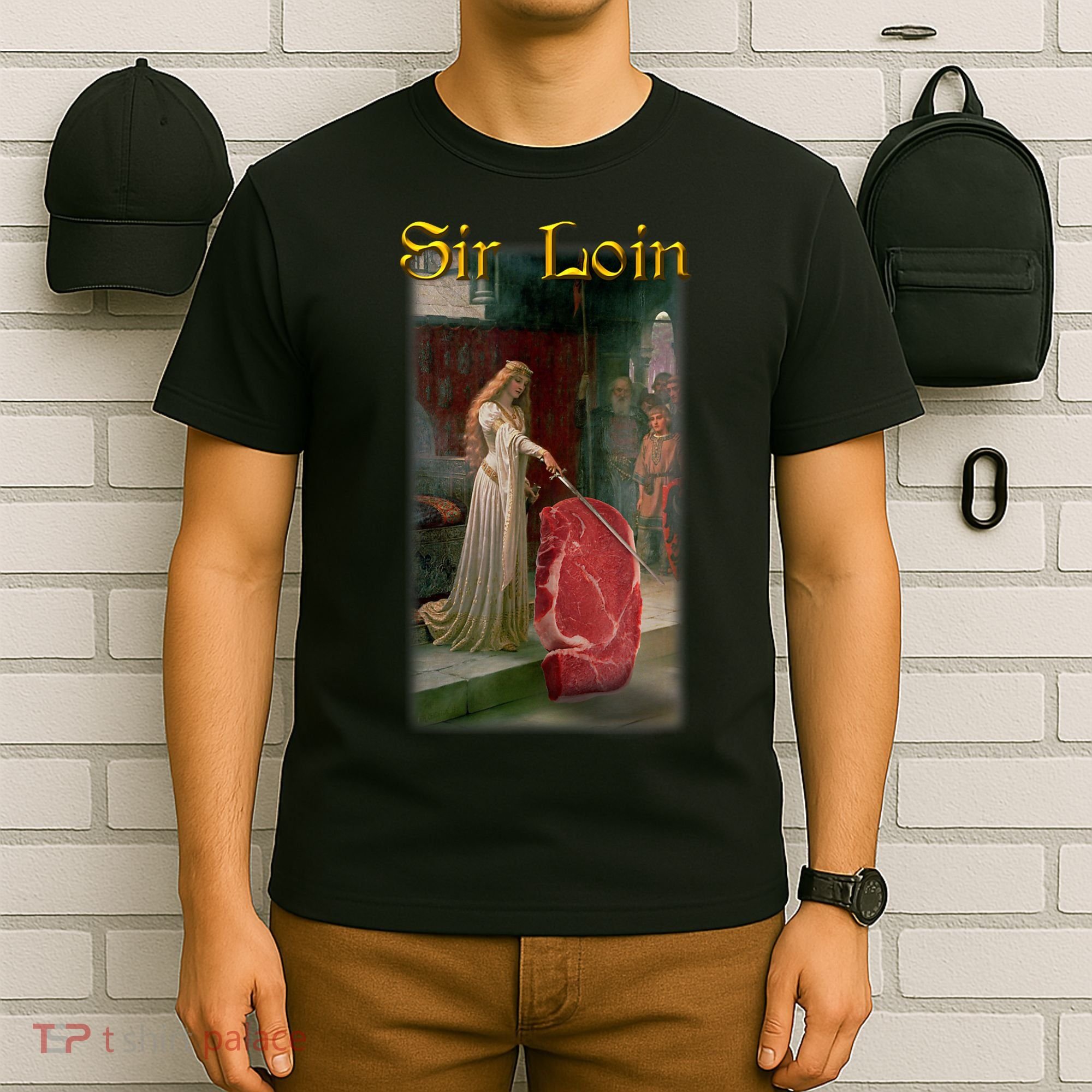 Sir Loin Funny Sirloin Steak Joke Medieval Accolade Art T-Shirt