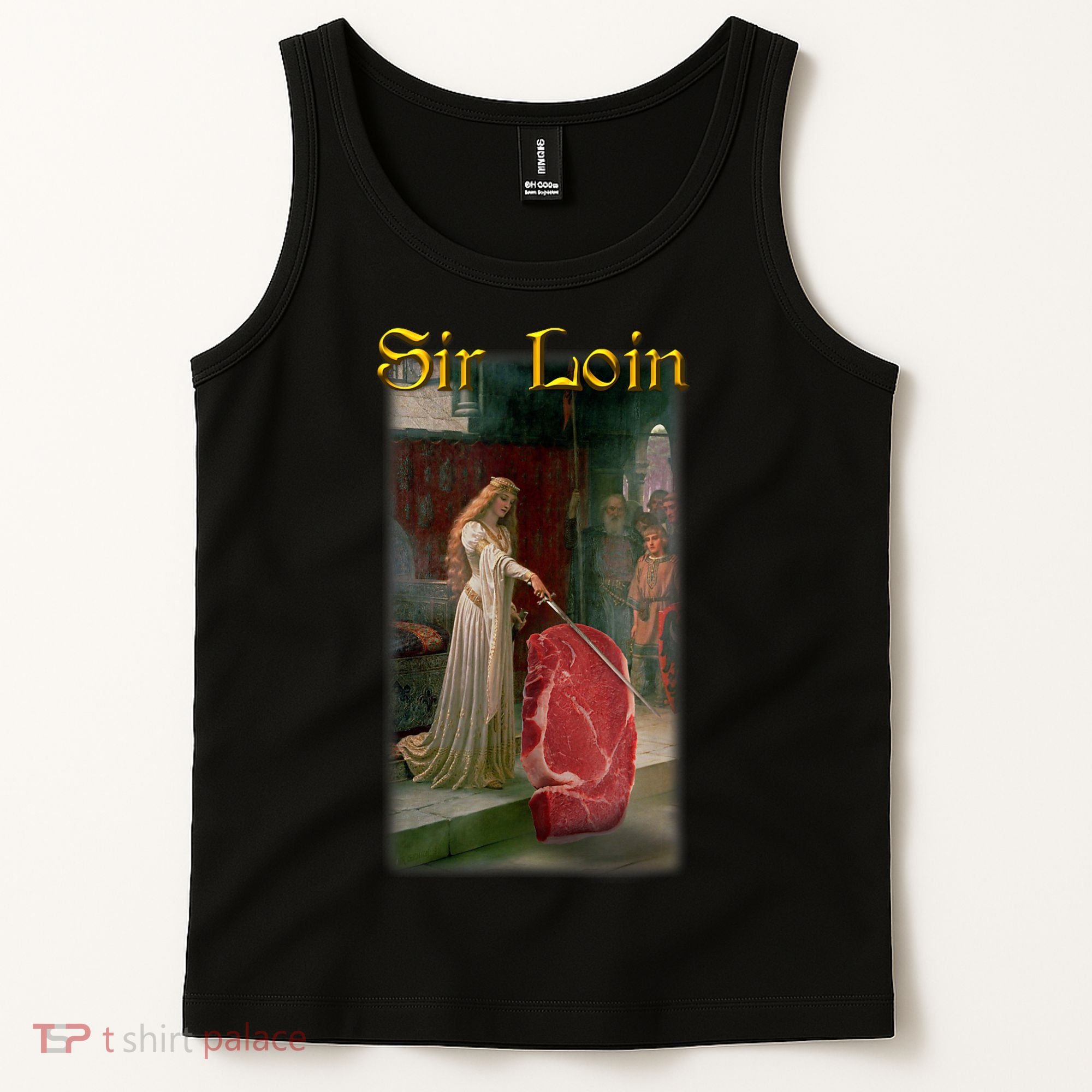 Sir Loin Funny Sirloin Steak Joke Medieval Accolade Art Tank Top