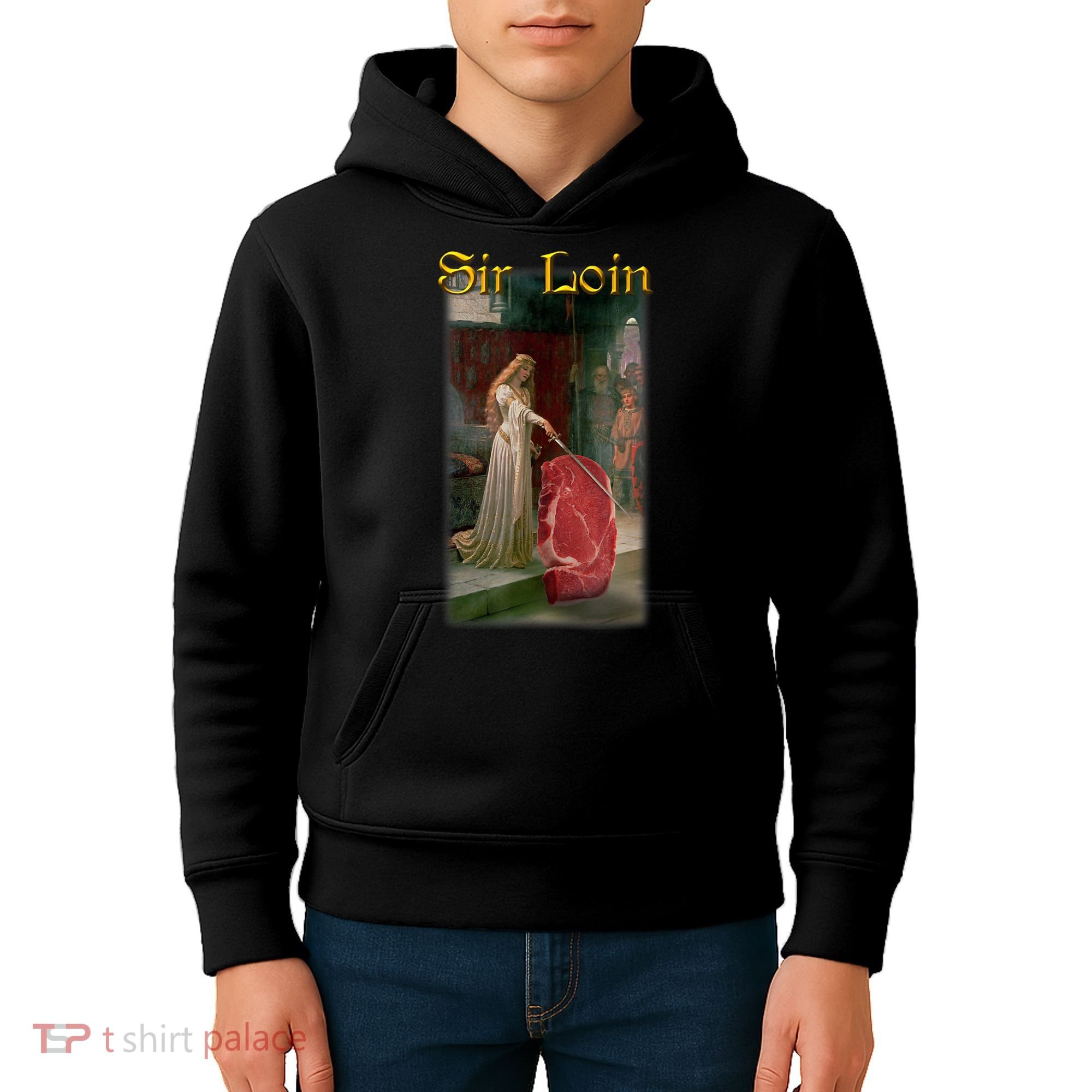 Sir Loin Funny Sirloin Steak Joke Medieval Accolade Art Kids Hoodie