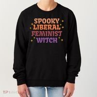 Spooky Liberal Feminist Witch Halloween Women's Sweatshirt thumb 0