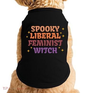 Spooky Liberal Feminist Witch Halloween Doggie Tank