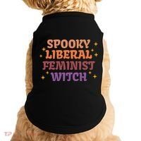 Spooky Liberal Feminist Witch Halloween Doggie Tank thumb 0