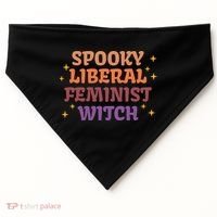 Spooky Liberal Feminist Witch Halloween USA-Made Doggie Bandana thumb 0