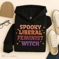 Spooky Liberal Feminist Witch Halloween Hoodie thumb 4