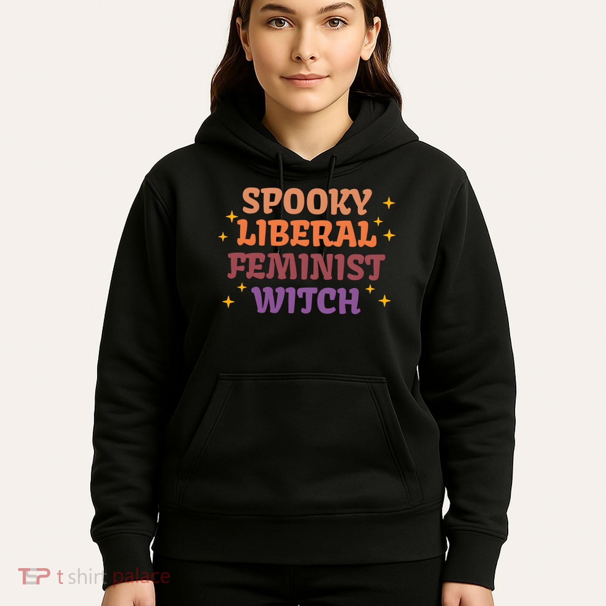 Spooky Liberal Feminist Witch Halloween Hoodie