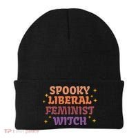 Spooky Liberal Feminist Witch Halloween Beanie thumb 0