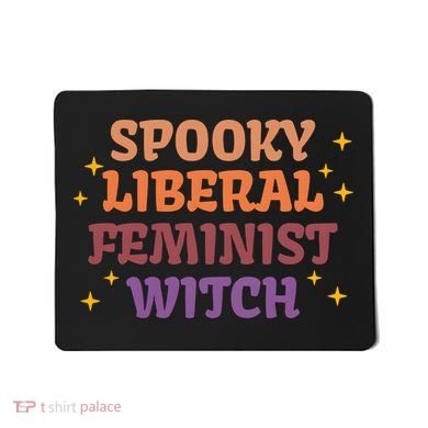 Spooky Liberal Feminist Witch Halloween Mousepad