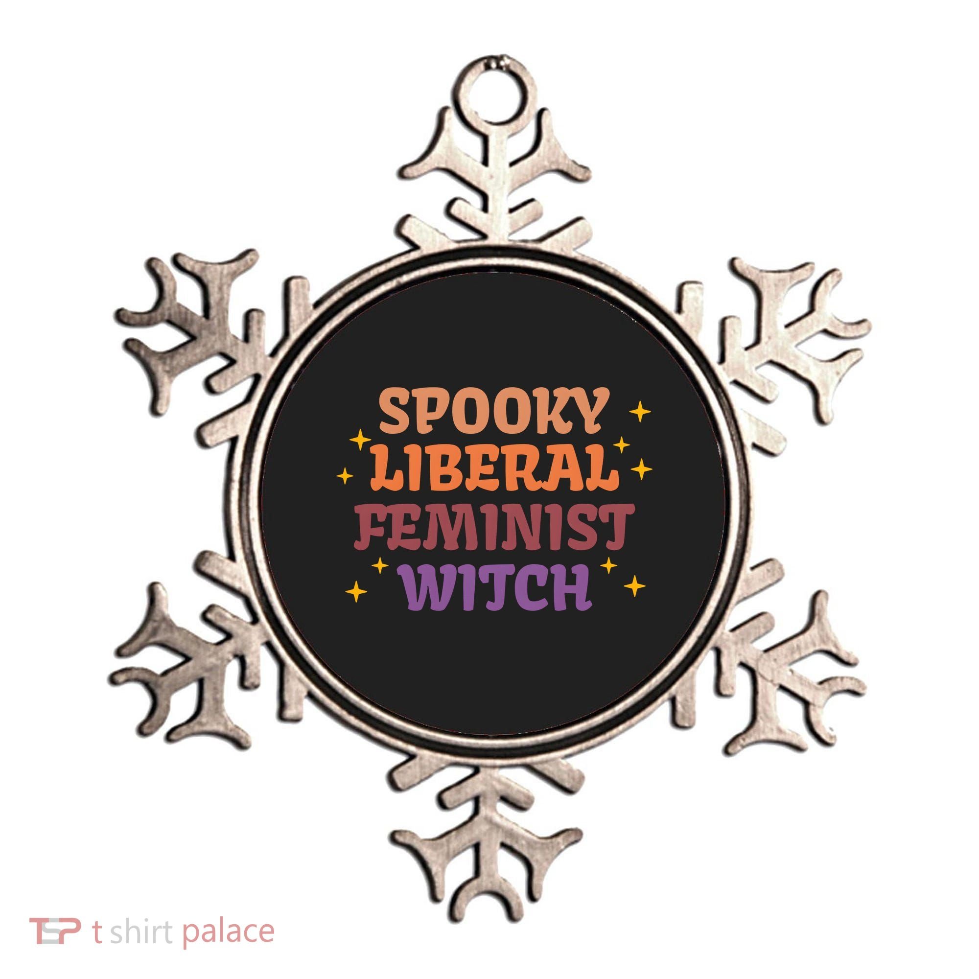 Spooky Liberal Feminist Witch Halloween Ornament