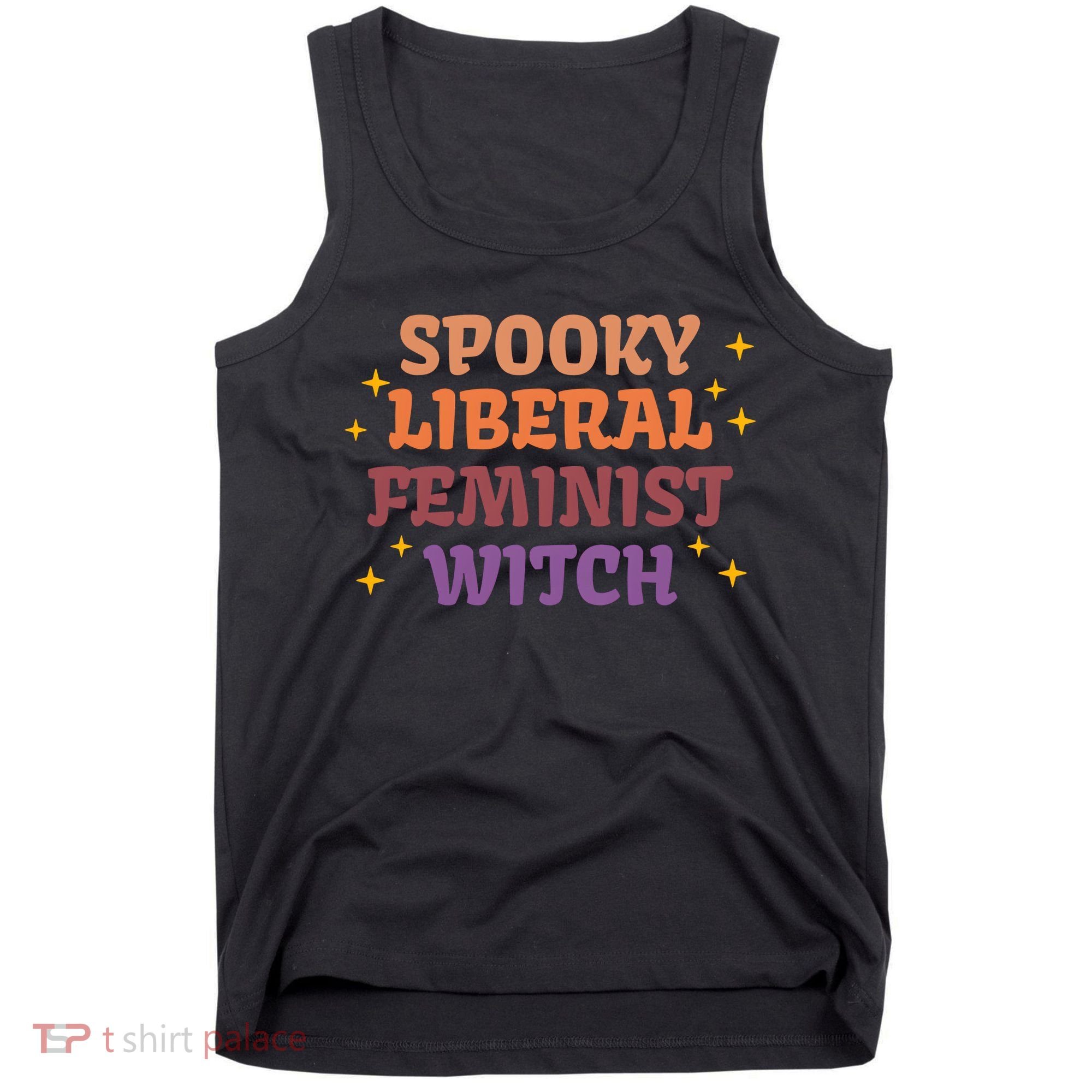 Spooky Liberal Feminist Witch Halloween Tank Top