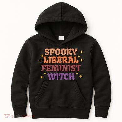 Spooky Liberal Feminist Witch Halloween Kids Hoodie