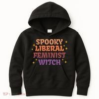 Spooky Liberal Feminist Witch Halloween Kids Hoodie thumb 0