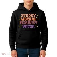 Spooky Liberal Feminist Witch Halloween Kids Hoodie thumb 4