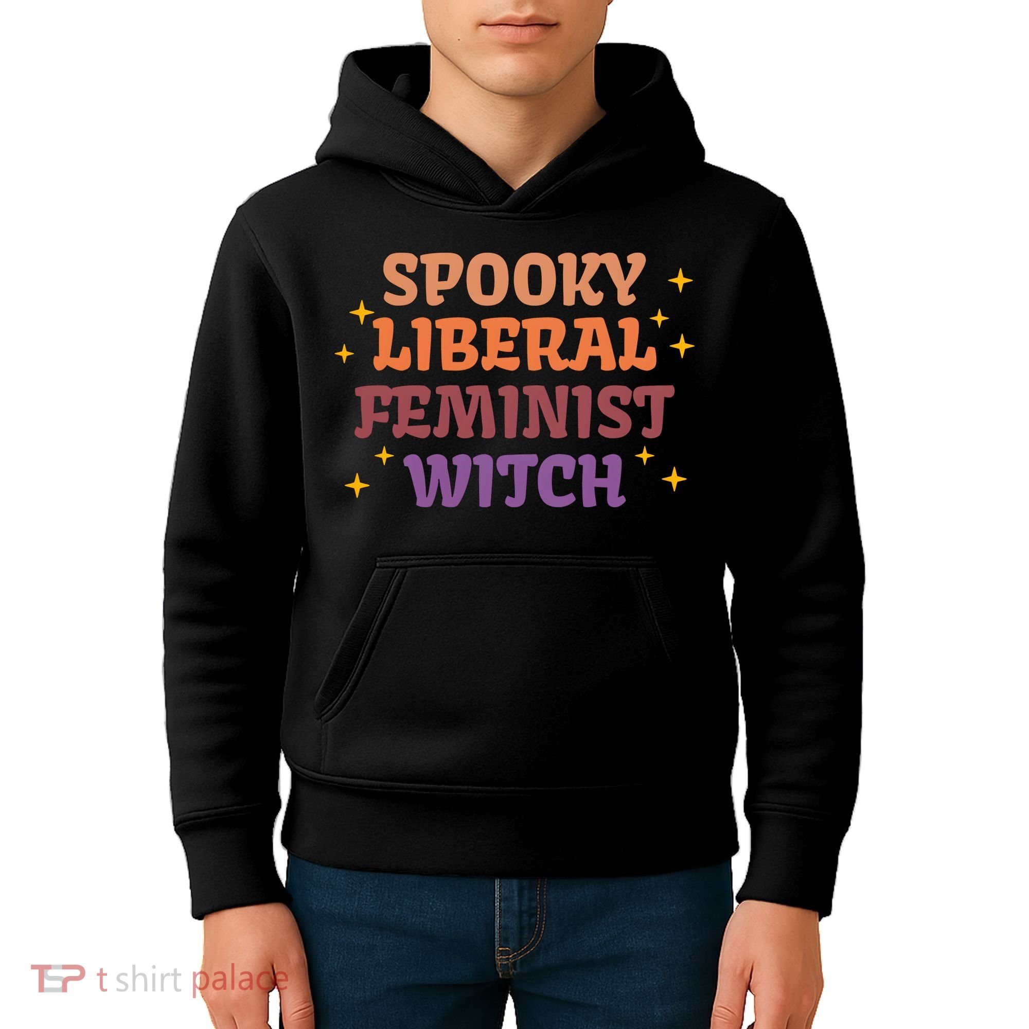 Spooky Liberal Feminist Witch Halloween Kids Hoodie