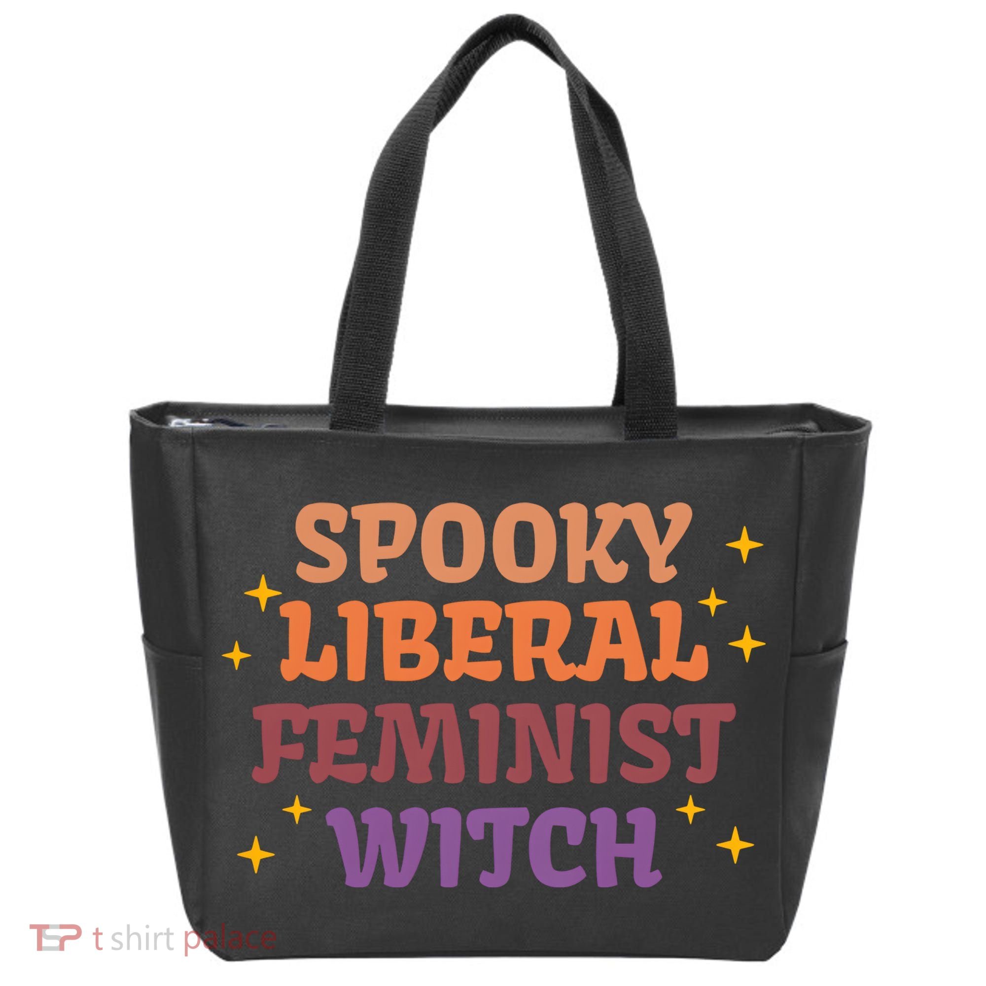 Spooky Liberal Feminist Witch Halloween Tote Bag