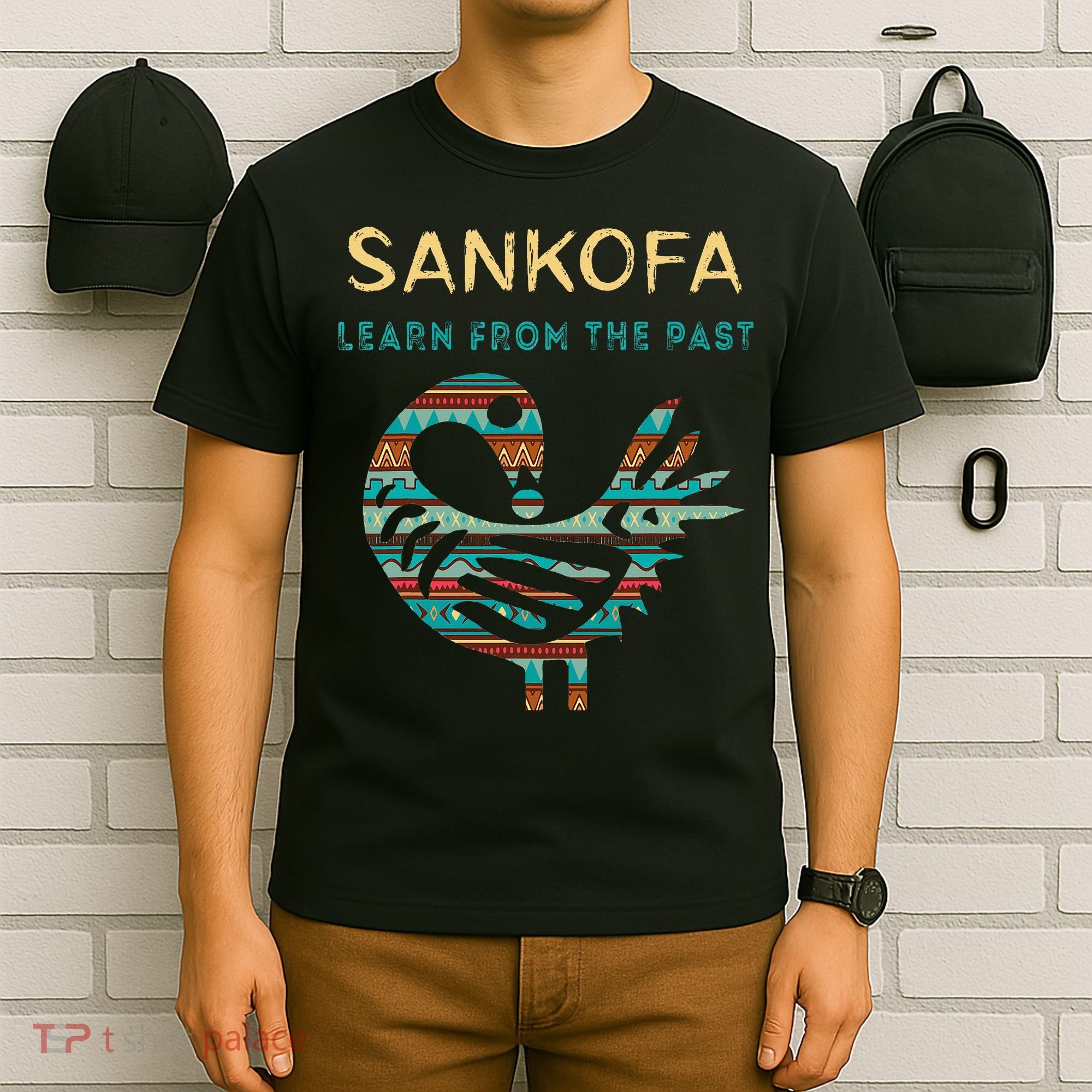 Sankofa Learn From The Past African Bird Black History T-Shirt
