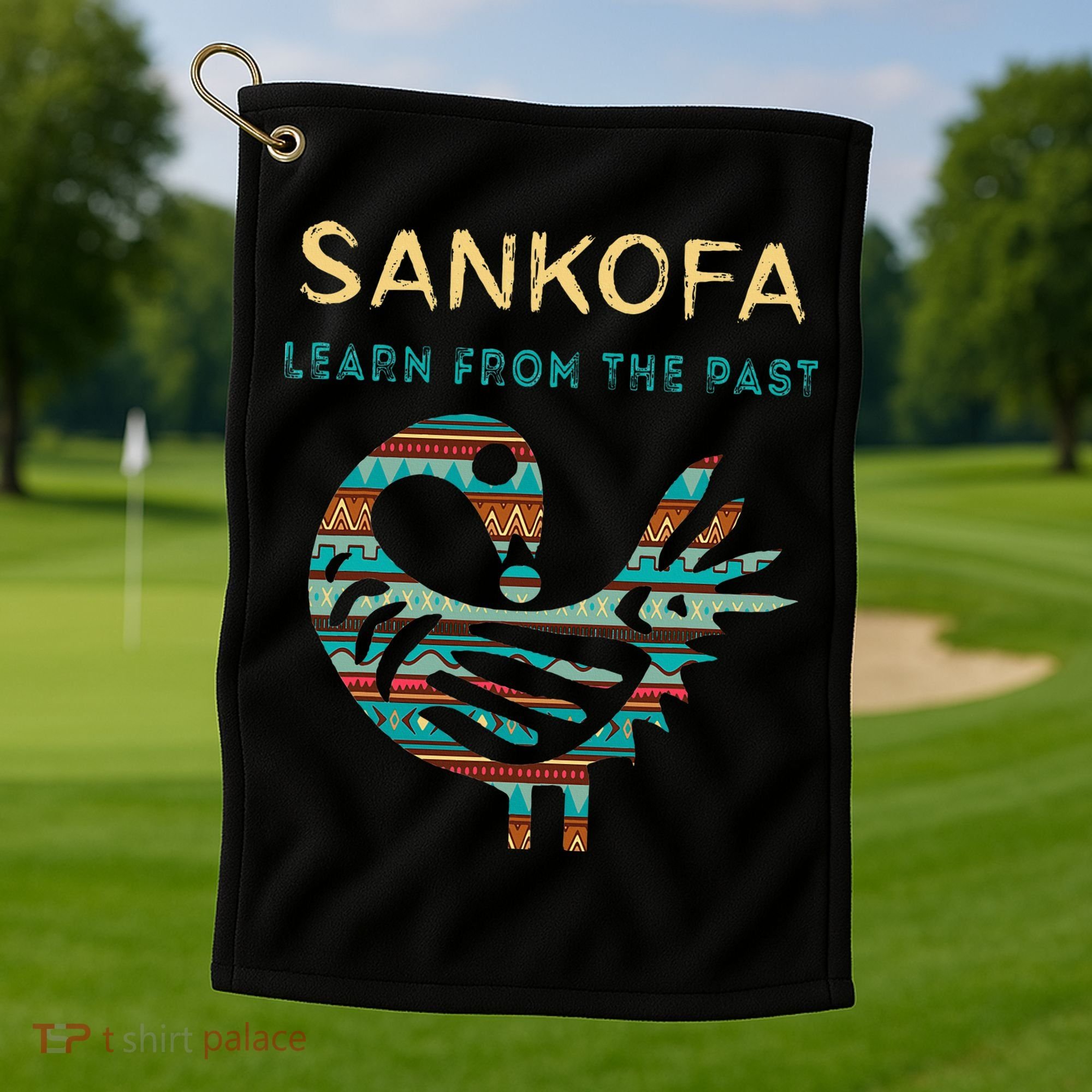 Sankofa Learn From The Past African Bird Black History Golf Towel