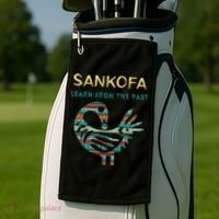 Sankofa Learn From The Past African Bird Black History Golf Towel thumb 2