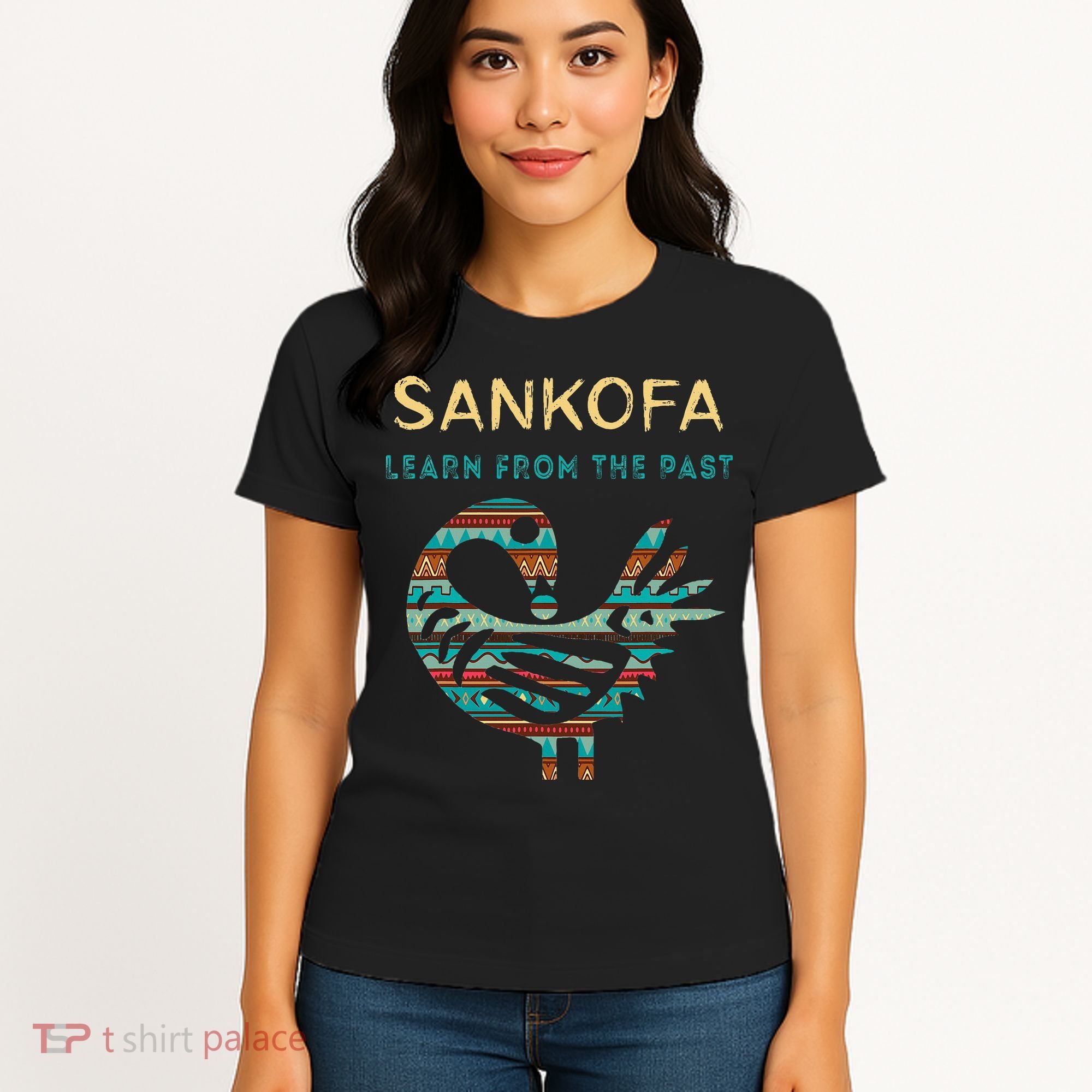 Sankofa Learn From The Past African Bird Black History Women's T-Shirt