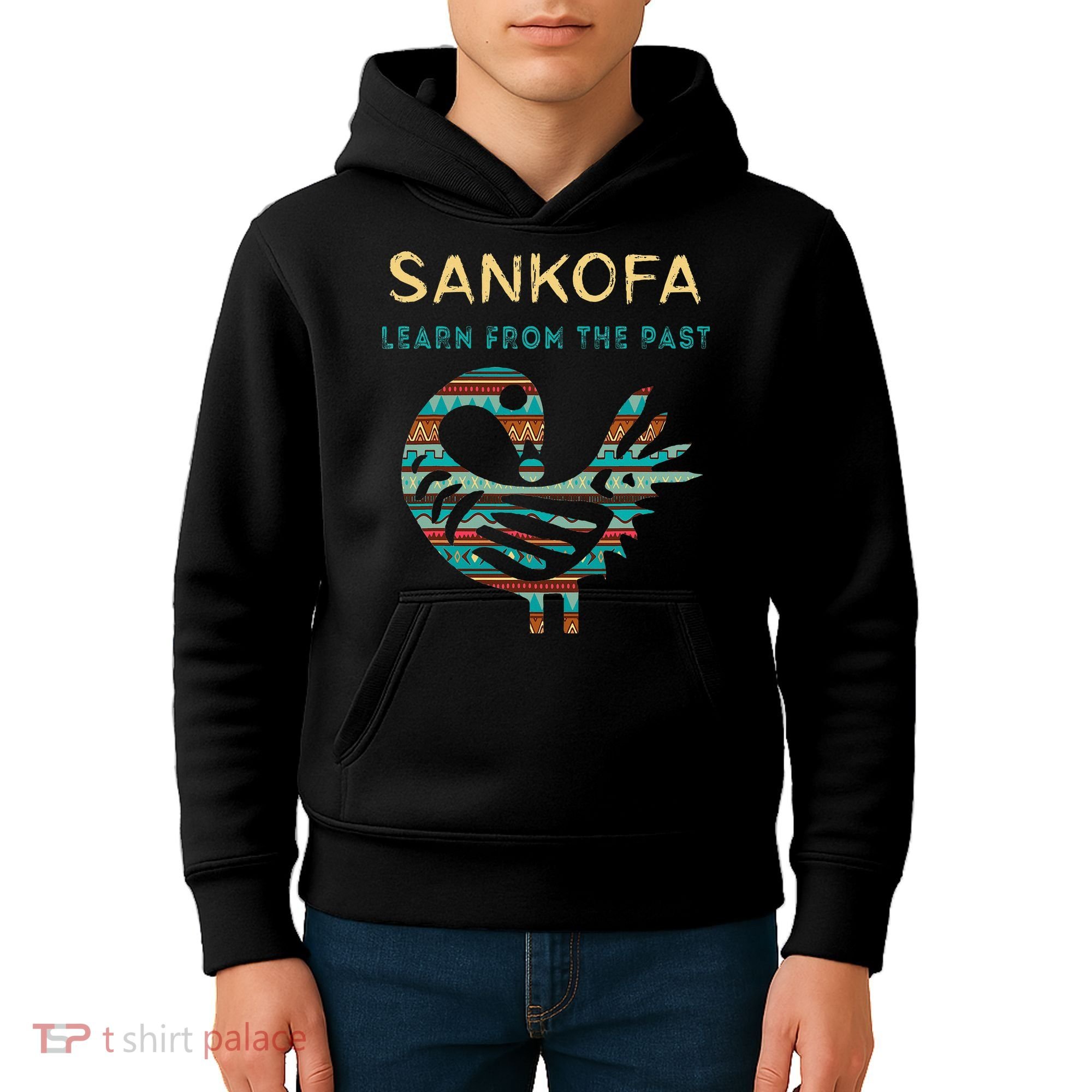 Sankofa Learn From The Past African Bird Black History Kids Hoodie