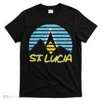 St. Lucia Flag Sunset Pitons Patriotic Vintage Souvenir Gift T-Shirt thumb 0