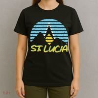 St. Lucia Flag Sunset Pitons Patriotic Vintage Souvenir Gift T-Shirt thumb 4
