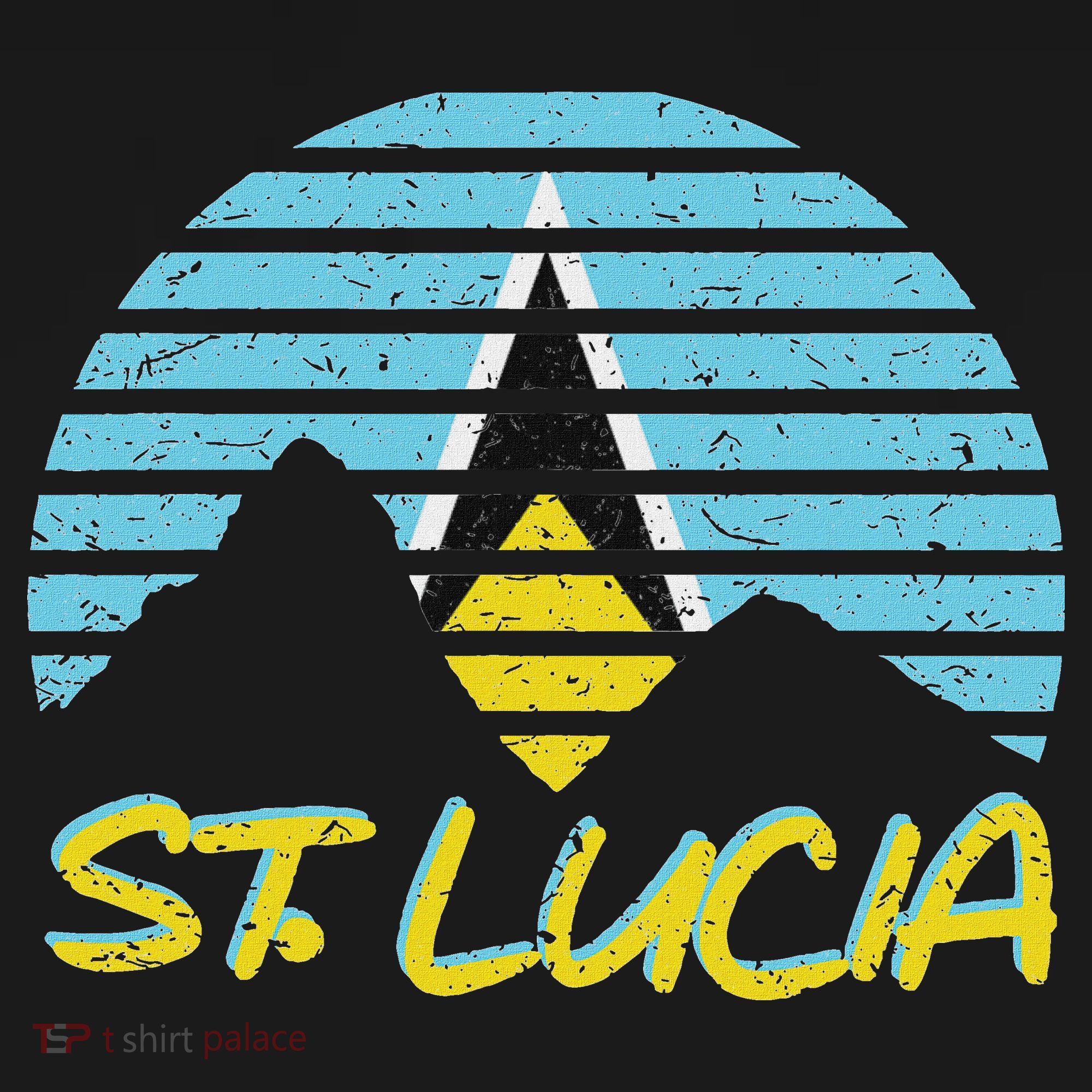 St. Lucia Flag Sunset Pitons Patriotic Vintage Souvenir Gift T-Shirt