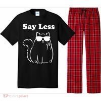 Say Less Funny Cat Pajama Set thumb 0