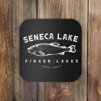 Seneca Lake Gift For Trout Fishing And Finger Lakes Camping Coaster thumb 0