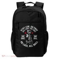 Stay Low Go Fast Funny Paintball Players Slogan Backpack thumb 0
