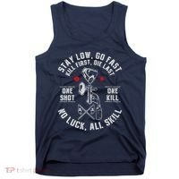 Stay Low Go Fast Funny Paintball Players Slogan Tank Top thumb 0