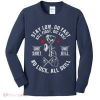 Stay Low Go Fast Funny Paintball Players Slogan Kids Long Sleeve Shirt thumb 0