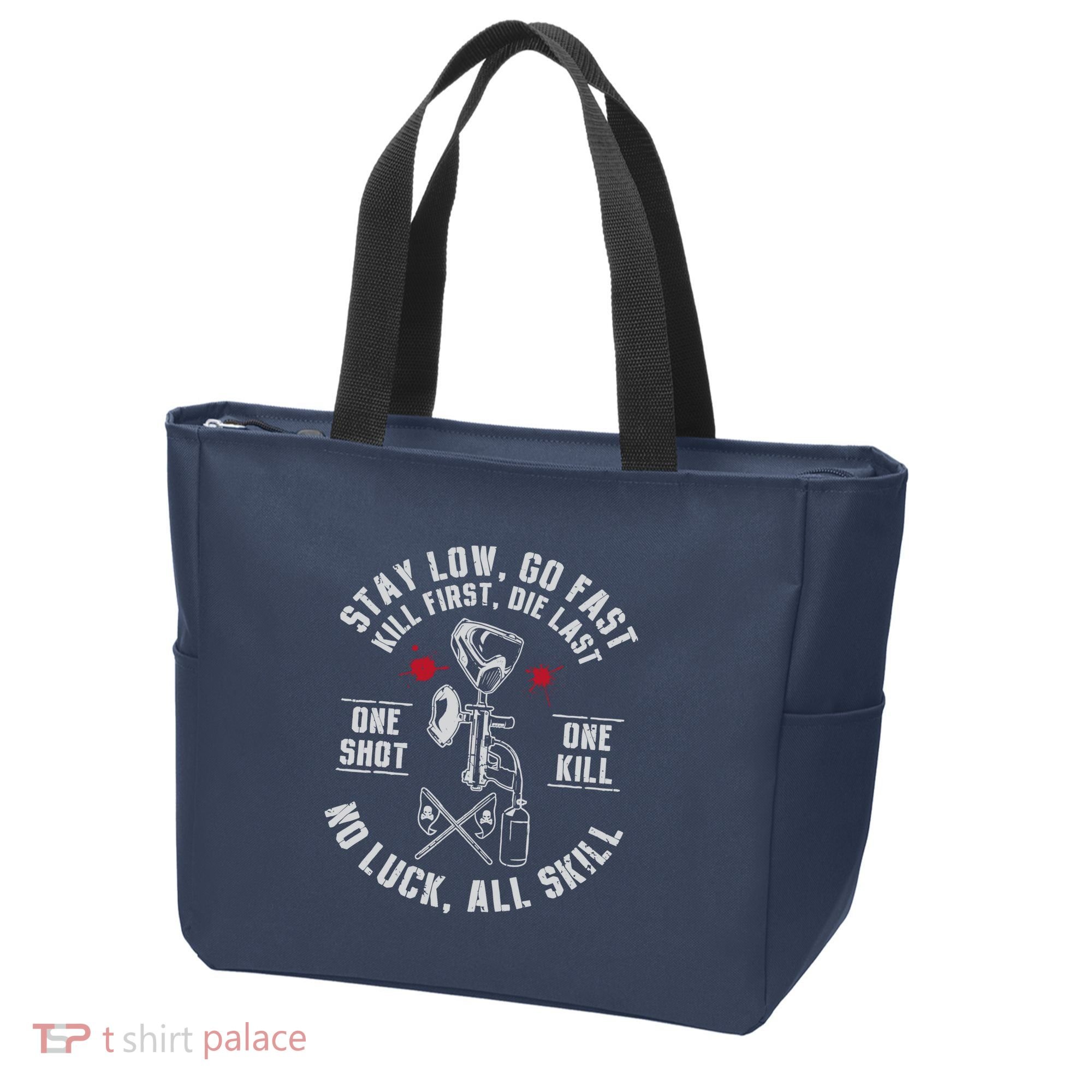 Stay Low Go Fast Funny Paintball Players Slogan Tote Bag