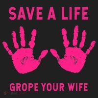Save Life Grope Your Wife Cool Breast Cancer Awareness Golf Towel thumb 3