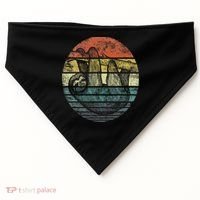 Sloth Lover Gifts Retro Sunset Funny Animal Sloth Silhouette USA-Made Doggie Bandana thumb 0