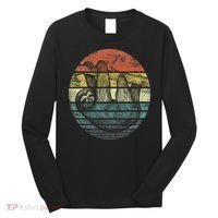 Sloth Lover Gifts Retro Sunset Funny Animal Sloth Silhouette Long Sleeve Shirt thumb 0