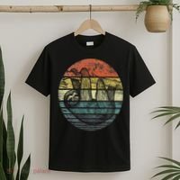 Sloth Lover Gifts Retro Sunset Funny Animal Sloth Silhouette T-Shirt thumb 2