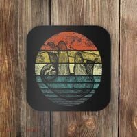 Sloth Lover Gifts Retro Sunset Funny Animal Sloth Silhouette Coaster thumb 0